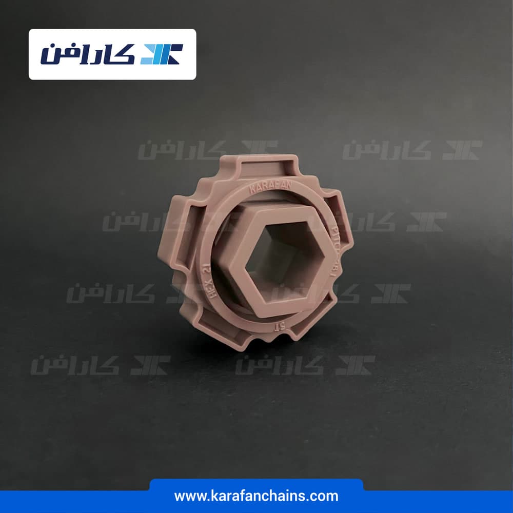 چرخ زنجیر تسمه مدولار حرکت مستقیم گام ۱.۵ اینچ ۵ دندانه HEX۲۰ یک تکه