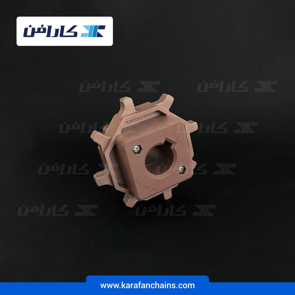 چرخ زنجیر تسمه مدولار اسپیرال گام ۱.۵ اینچ ۸ دندانه قطر ۳۰ میلی متر یک تکه